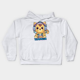 Gamer Cat Kawaii Kids Hoodie